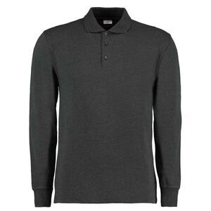 Kustom Kit Mens Pique Long-Sleeved Polo Shirt / Graphite